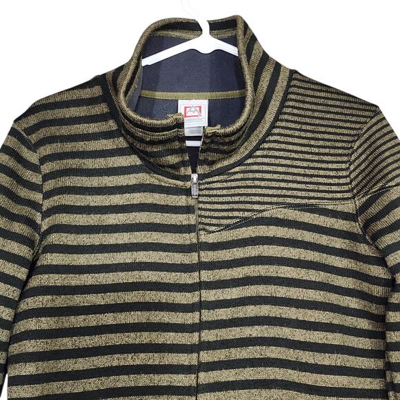 Avalanche Knit Sweater Jacket Cardigan Full Zip Fleece Lined Green Black Small - Picture 5 of 11